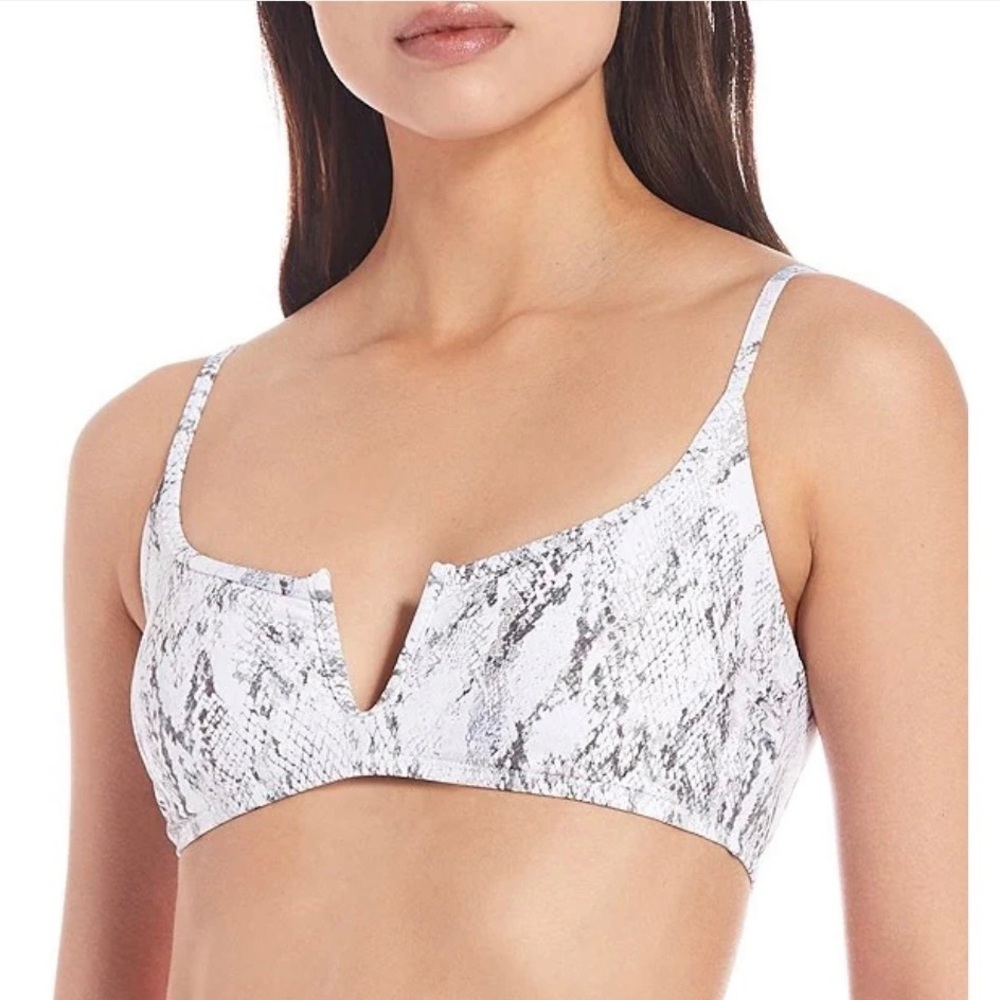 Giani Bini Mademoiselle V-wire snake print bralette tank bikini swim top - Picture 1 of 4